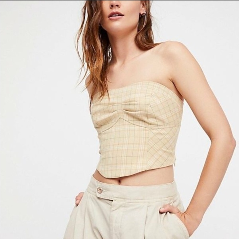 Free people corset plaid top